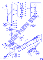 PROPELLER HOUSING AND TRANSMISSION 1 for Yamaha 8C 2 Stroke, Manual Starter, Tiller Handle, Manual Tilt 1987
