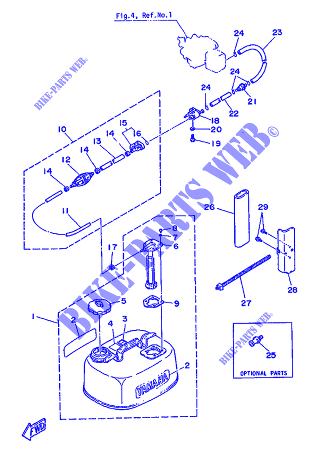 CARBURETOR for Yamaha 8C 2 Stroke, Manual Starter, Tiller Handle, Manual Tilt 1987