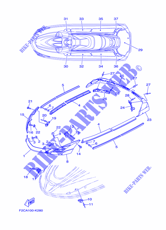 GUNWALE & MAT for Yamaha GX1800A-R 2016