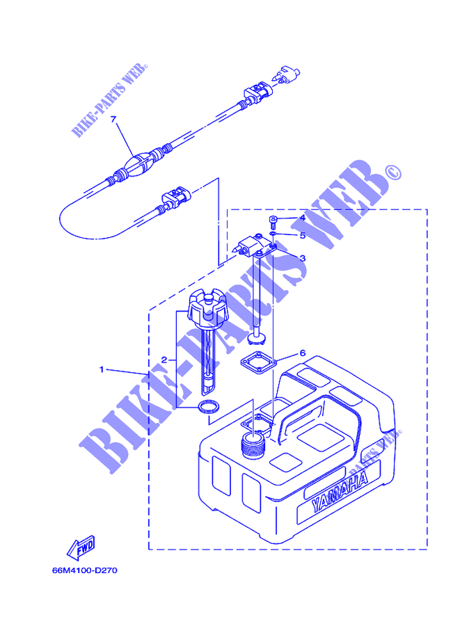 FUEL TANK for Yamaha F6A 4 Stroke, Manual Starter, Tiller Handle, Manual Tilt 2008