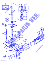 PROPELLER HOUSING AND TRANSMISSION 1 for Yamaha F8B 4 Stroke, Manual Start 1989