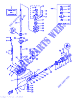 PROPELLER HOUSING AND TRANSMISSION 1 for Yamaha F8B 4 Stroke, Manual Start 1986