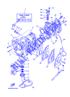 CYLINDER / CRANKCASE for Yamaha 25B Manual Starter, Tiller Handle, Manual Tilt, Pre-Mixing, Shaft 15