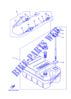 FUEL TANK for Yamaha 25B Manual Starter, Tiller Handle, Manual Tilt, Pre-Mixing, Shaft 15