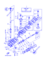 LOWER CASING & DRIVE 1 for Yamaha 25B Manual Starter, Tiller Handle, Manual Tilt, Pre-Mixing, Shaft 20