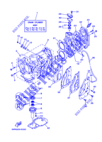 CYLINDER / CRANKCASE for Yamaha E25B Enduro, Manual Starter, Tilller Handle, Manual Tilt, Pre-Mixing, Shaft 20