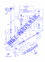 LOWER CASING & DRIVE 1 for Yamaha E25B Enduro, Manual Starter, Tilller Handle, Manual Tilt, Pre-Mixing, Shaft 20
