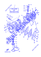 CYLINDER / CRANKCASE for Yamaha E25B Enduro, Manual Starter, Tilller Handle, Manual Tilt, Pre-Mixing, Shaft 15