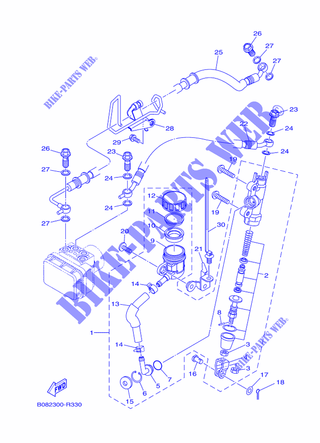 REAR BRAKE MASTER CYLINDER for Yamaha MT-03 2020