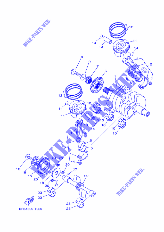 CRANKSHAFT / PISTON for Yamaha YZF-R3 2020