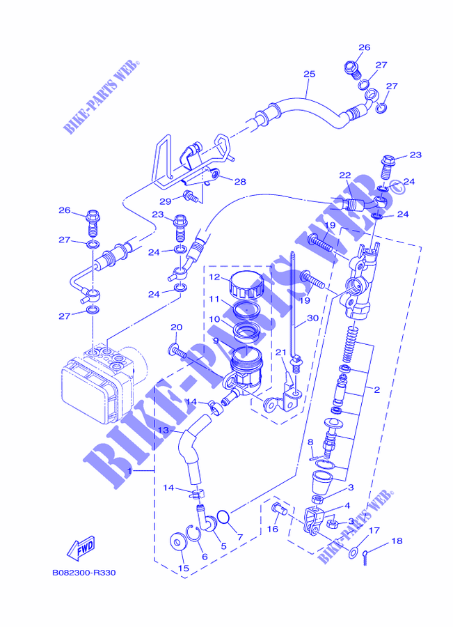 REAR BRAKE MASTER CYLINDER for Yamaha YZF-R3 2020