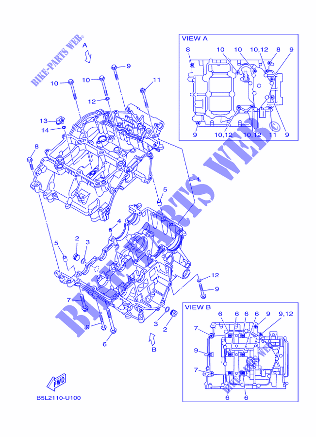CRANKCASE for Yamaha YZF-R3 2020
