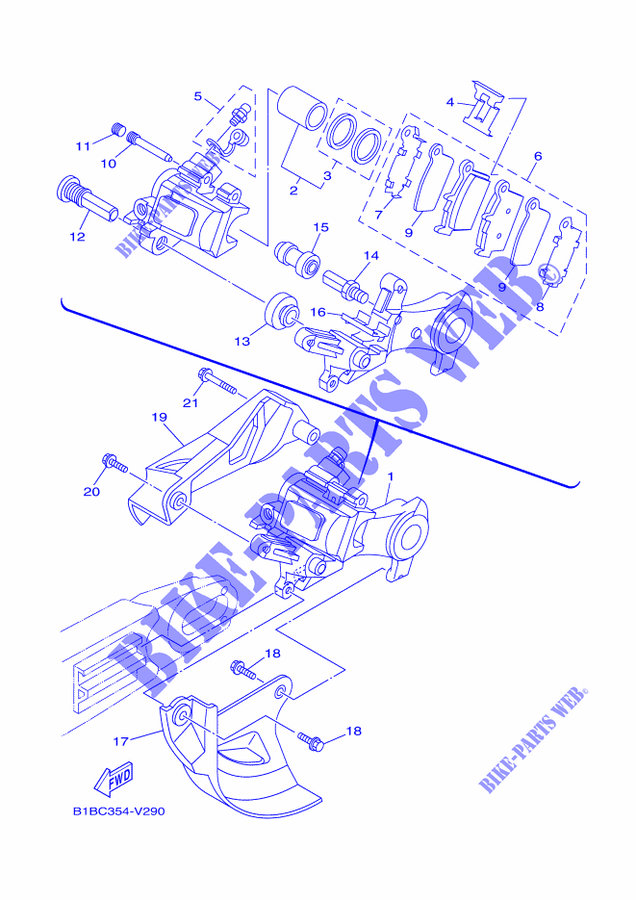 REAR BRAKE CALIPER for Yamaha YZ 125 2021