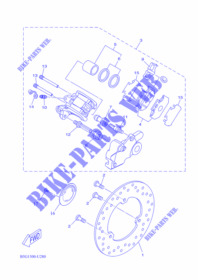 REAR BRAKE CALIPER for Yamaha MT-125 2021