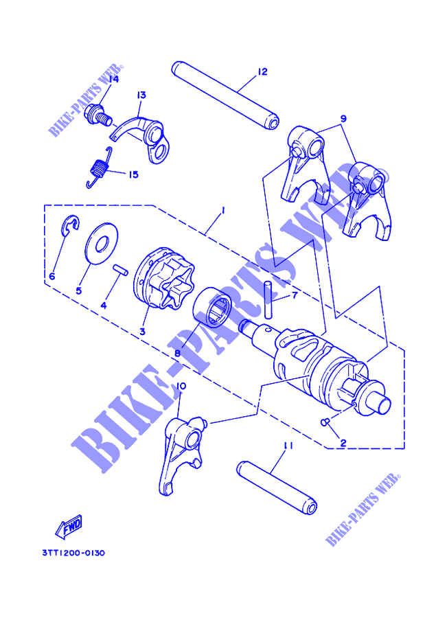 GEAR SHIFT SELECTOR DRUM / FORKS for Yamaha DT 125 2023