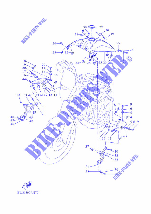 FUEL TANK 2 for Yamaha TENERE 700 2023