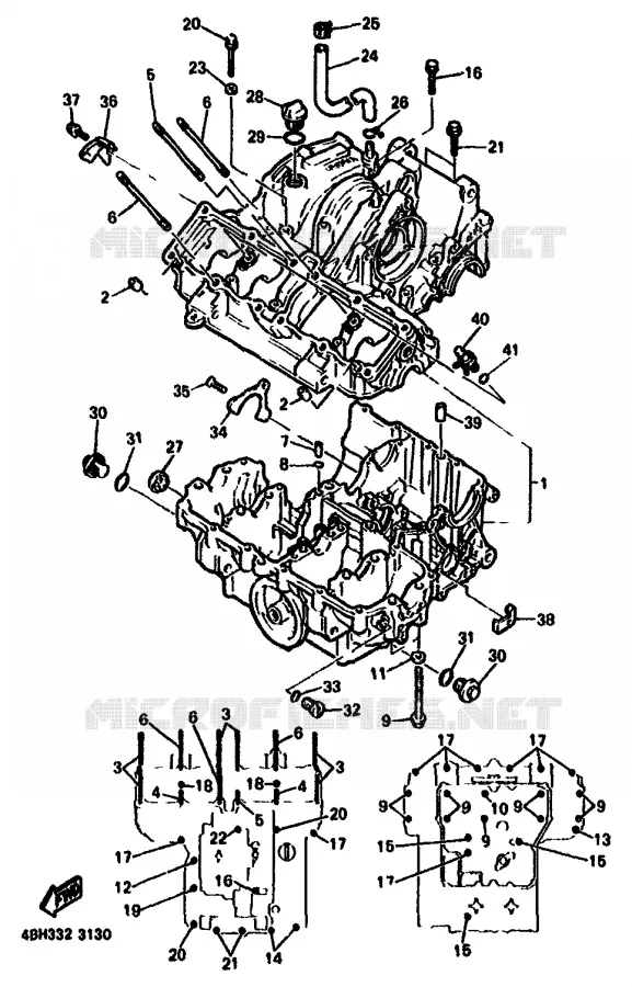 CRANKCASE Yamaha MOTO 1000 1994 GTS ABS  GTS1000A