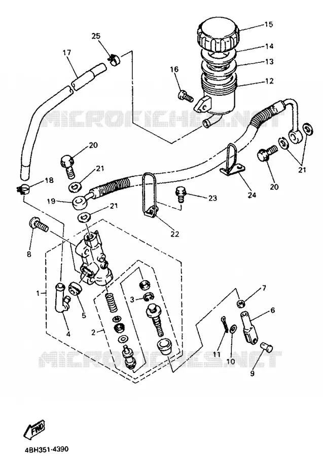 REAR BRAKE MASTER CYLINDER Yamaha MOTO 1000 1998 GTS ABS  GTS1000A