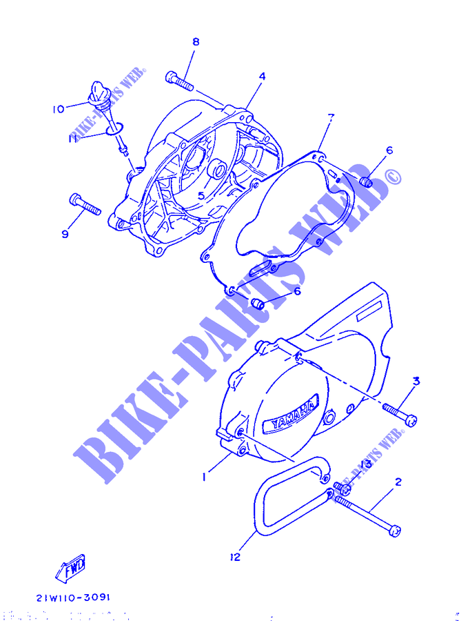 COVER   ENGINE 1 for Yamaha PW80 1986