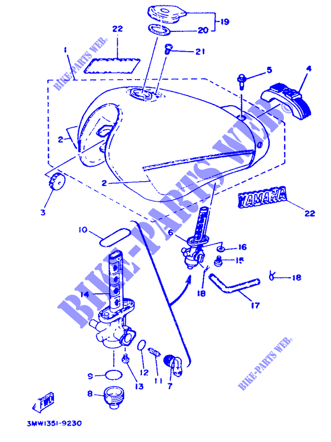 FUEL TANK for Yamaha SR125 1989