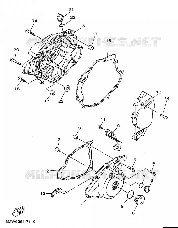 COVER - ENGINE 1 Yamaha MOTO 125 1999 SR  SR125