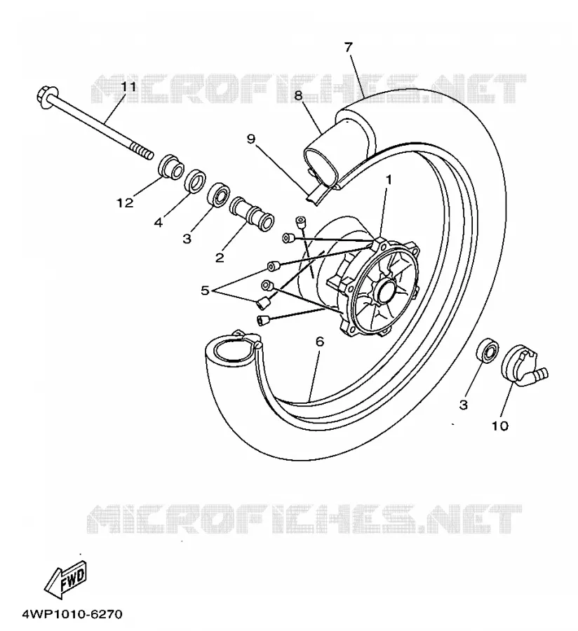 FRONT WHEEL Yamaha MOTO 125 1999 SR  SR125