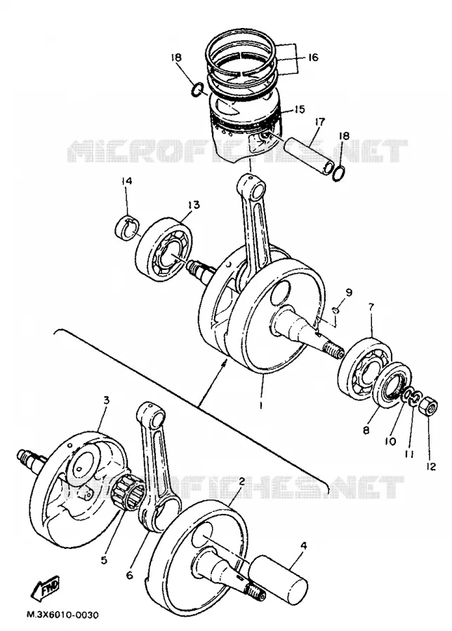 CRANKSHAFT / PISTON Yamaha MOTO 500 1993 SR  SR500