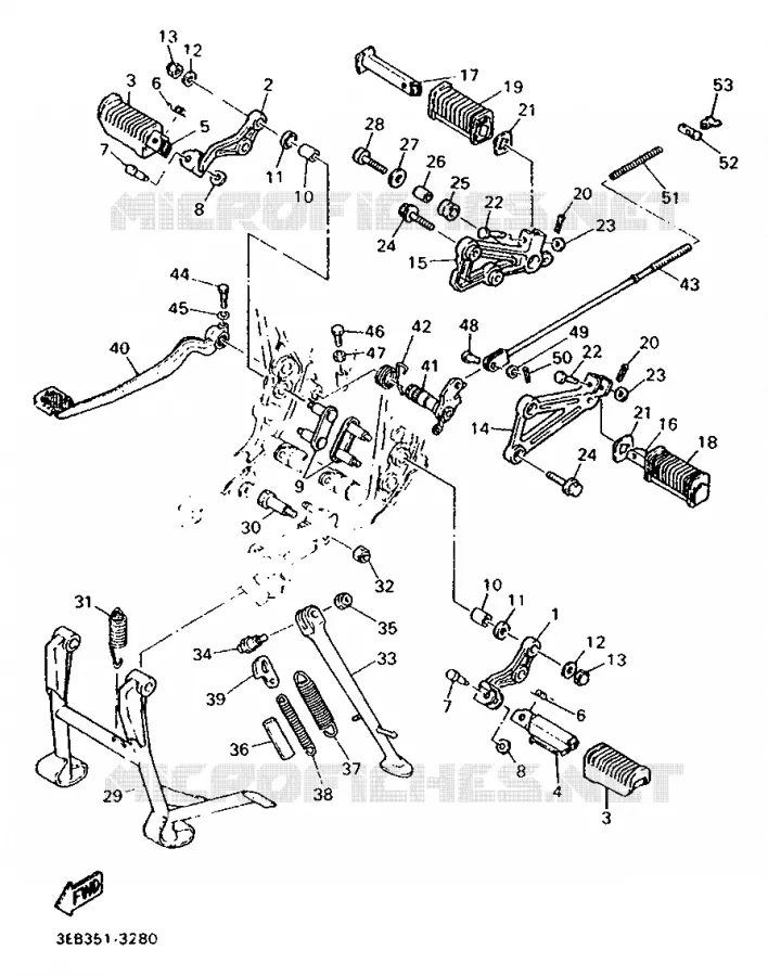 STAND / FOOTREST Yamaha MOTO 500 1995 SR  SR500