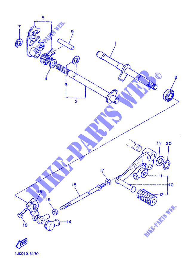 GEAR SHIFT SHAFT / LEVER for Yamaha SRX600H (33.1KW 1987