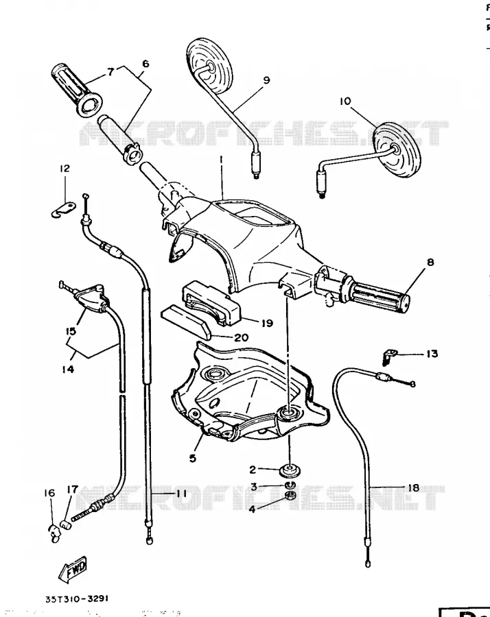 HANDLEBAR & CABLES Yamaha SCOOTER 80 1986 Autres modeles  T80