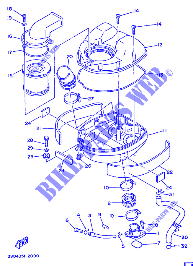 INTAKE for Yamaha TDM850 1993