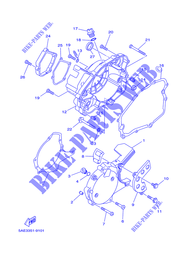 COVER   ENGINE 1 for Yamaha TDR125 2002