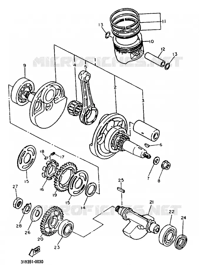 CRANKSHAFT / PISTON Yamaha MOTO 600 1996 TT  TT600E