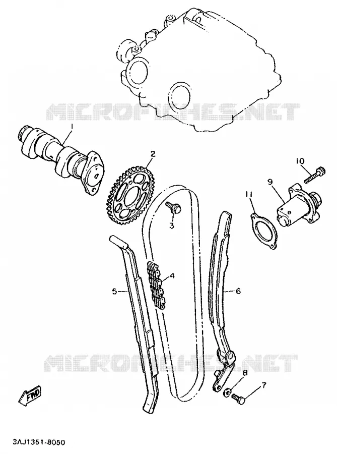 CAMSHAFT / TIMING CHAIN Yamaha MOTO 600 1996 TT  TT600E