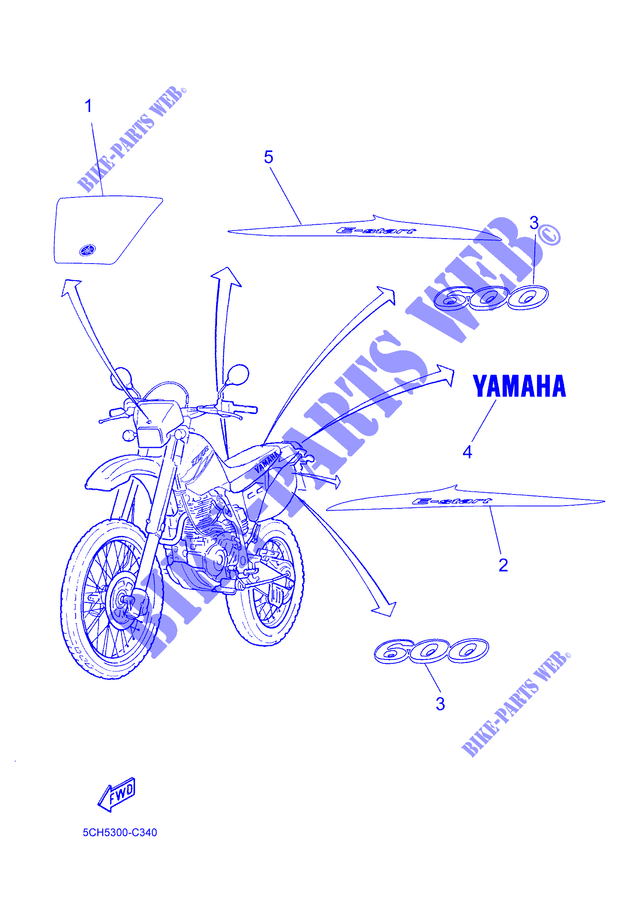 STICKER for Yamaha TT600RE 2004