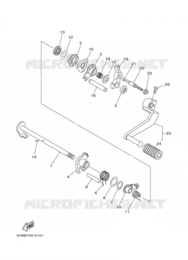 GEAR SHIFT SHAFT / LEVER Yamaha MOTO 90 2005 TTRE  TTR90E