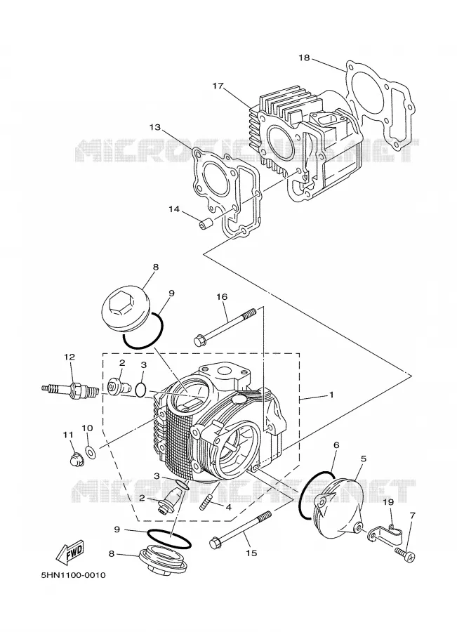 CYLINDER HEAD  Yamaha MOTO 90 2002 TTR  TTR90P