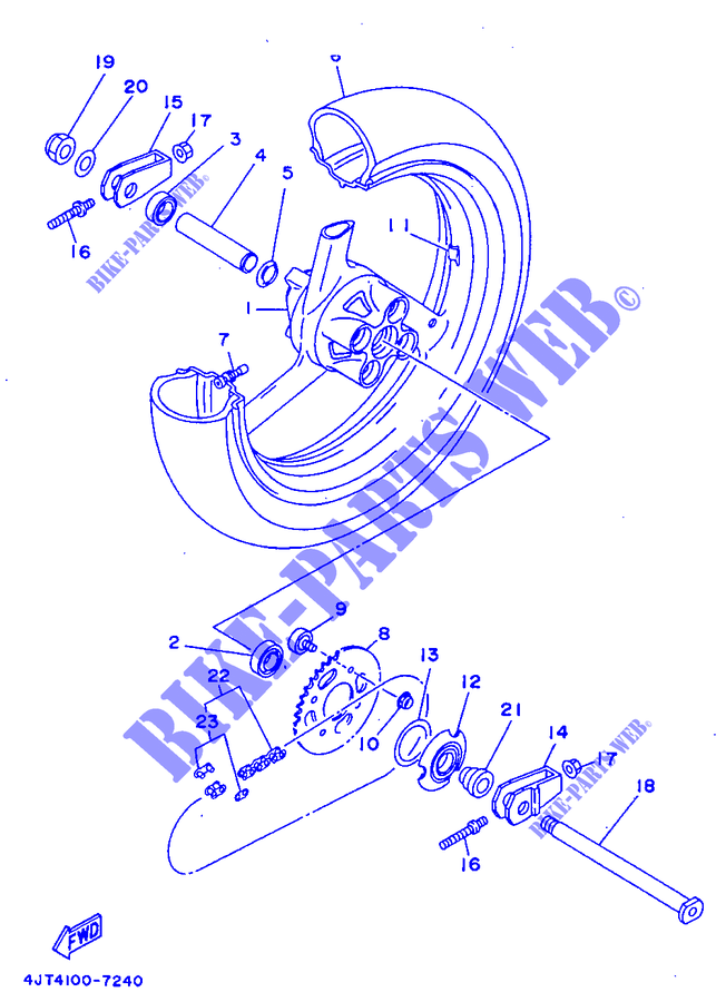 REAR WHEEL for Yamaha TZ125 1997