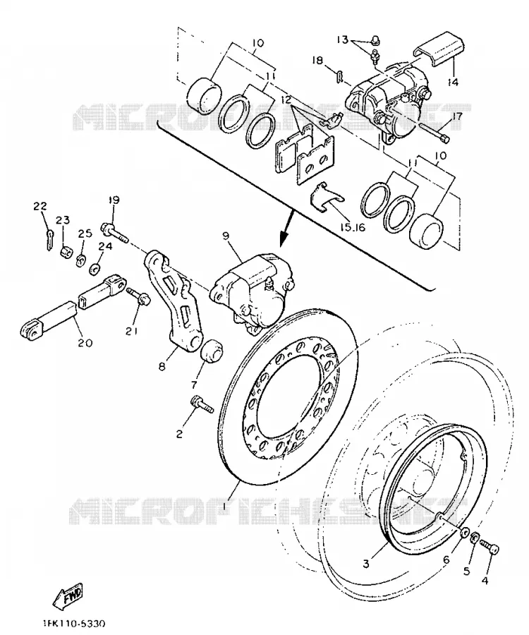 REAR BRAKE CALIPER Yamaha MOTO 1200 1989 VMAX  V-MAX12