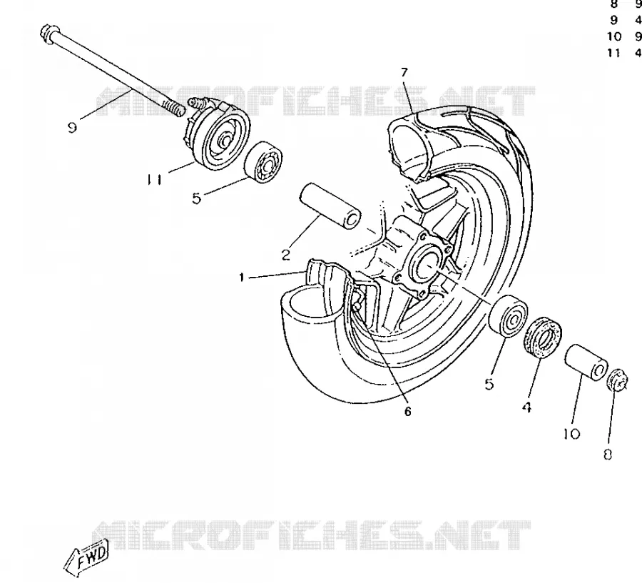 FRONT WHEEL Yamaha SCOOTER 50 1995 BOOSTER  CW50RS