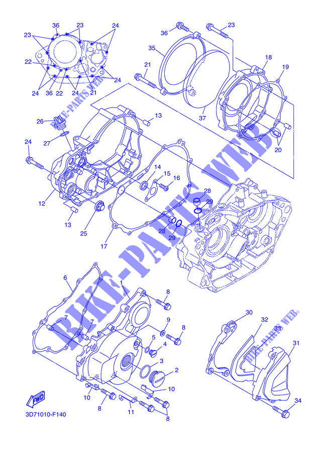 COVER   ENGINE 1 for Yamaha WR250X 2008