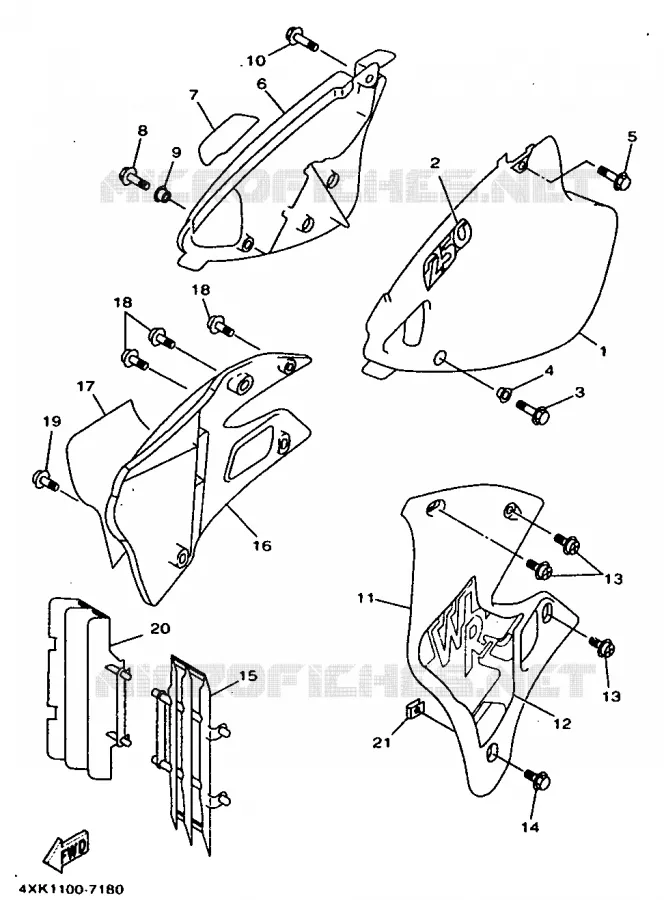 SIDE COVER Yamaha MOTO 250 1997 WRZ  WR250Z