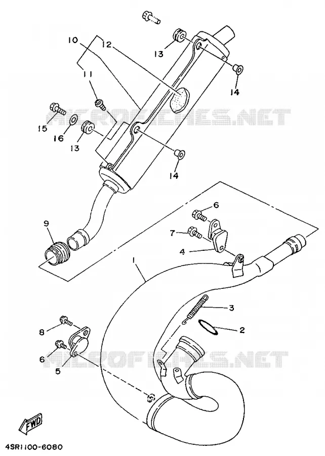 EXHAUST Yamaha MOTO 250 1998 WRZ  WR250Z