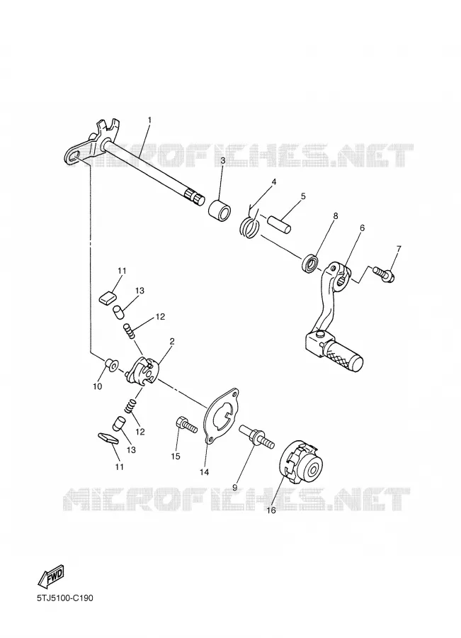 GEAR SHIFT SHAFT / LEVER Yamaha MOTO 450 2006 WRF  WR450FV