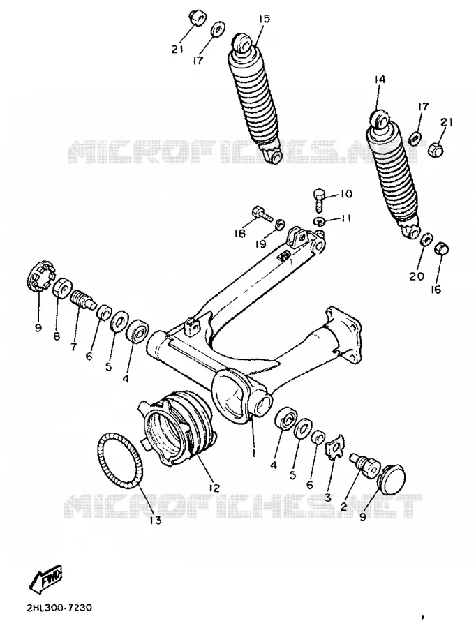 SWINGARM / SHOCK ABSORBER Yamaha MOTO 900 1989 XJ  XJ900F
