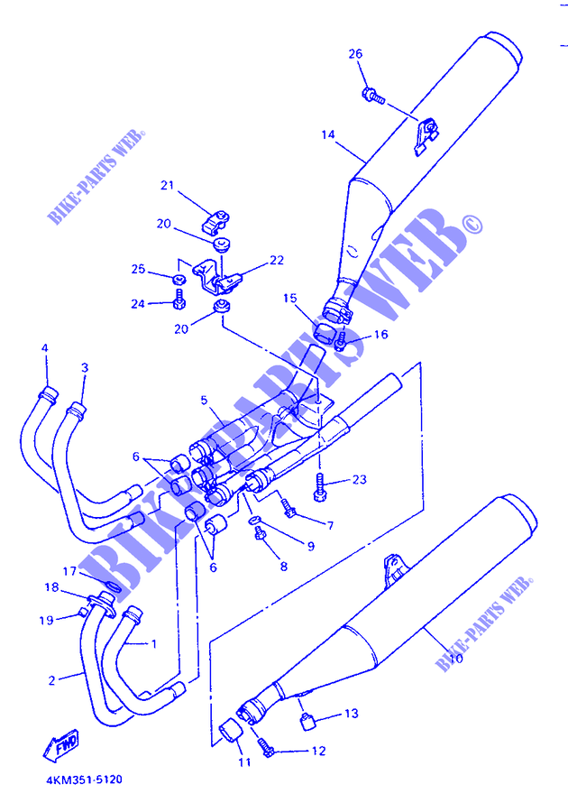 EXHAUST for Yamaha XJS 900 DIVERSION 1997