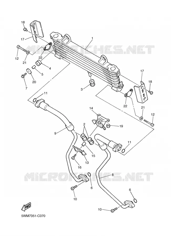 OIL COOLER Yamaha MOTO 1300 2007 XJR  XJR1300W