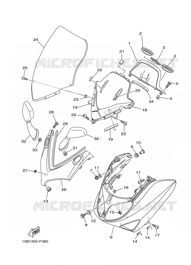 WINDSCREEN Yamaha SCOOTER 500 2007 TMAX ABS  XP500A TMAX