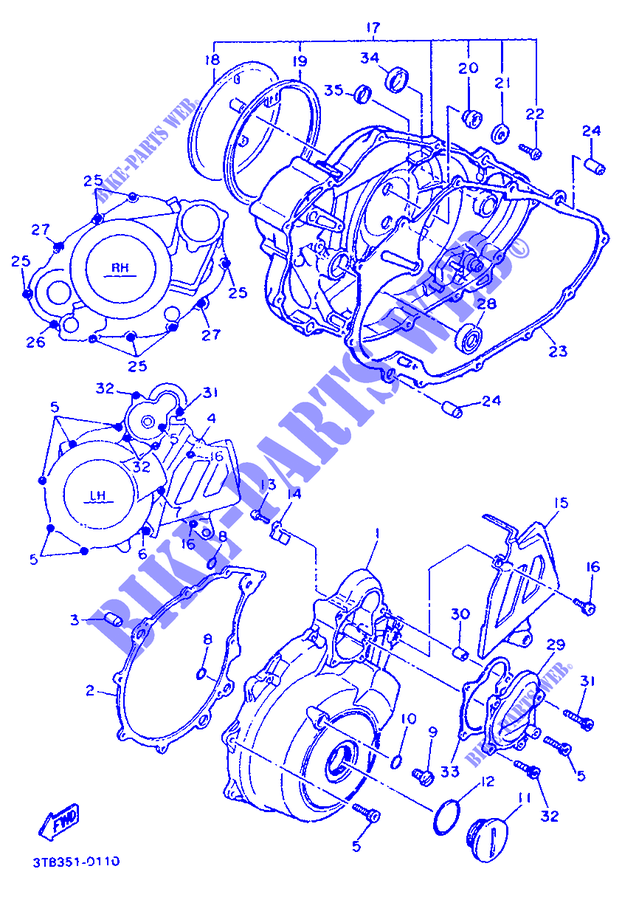 COVER   ENGINE 1 for Yamaha XT500E 1991