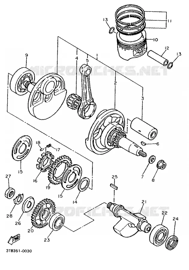 CRANKSHAFT / PISTON Yamaha MOTO 600 1990 XTE  XT600E